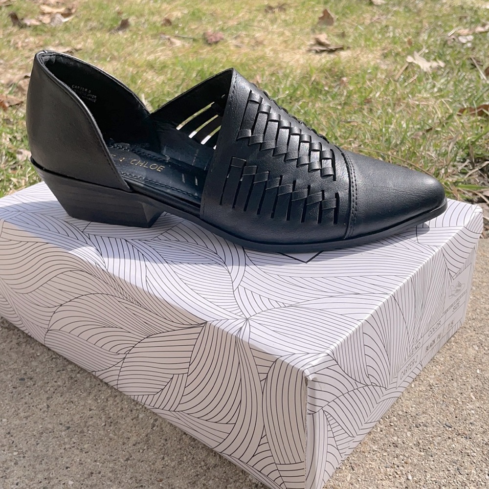 Black Woven Ankle Booties